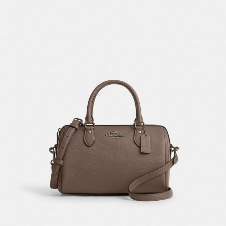 Coach Rowan Satchel Bag in Gunmetal/Dark Stone