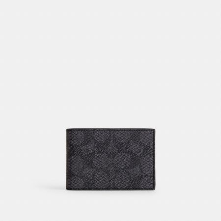 Coach Compact Billfold Wallet In Signature Canvas - Preorder