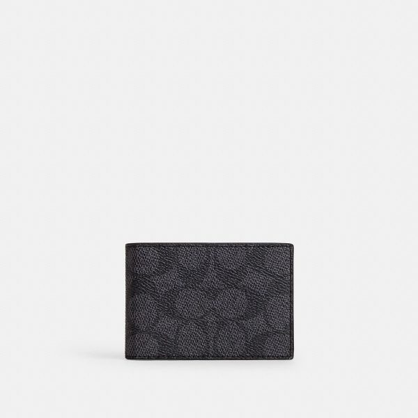 Coach Compact Billfold Wallet In Signature Canvas - Preorder