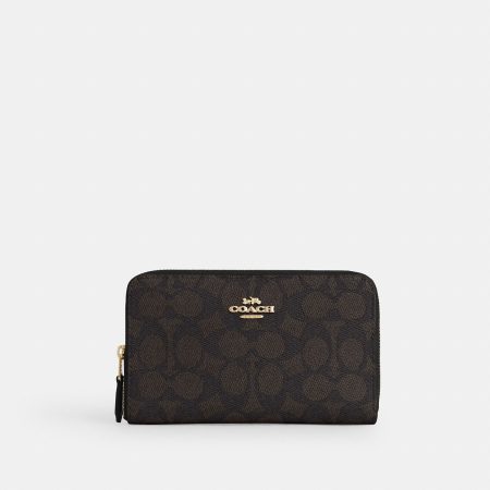Coach Medium Id Zip Wallet In Signature Canvas - Preorder