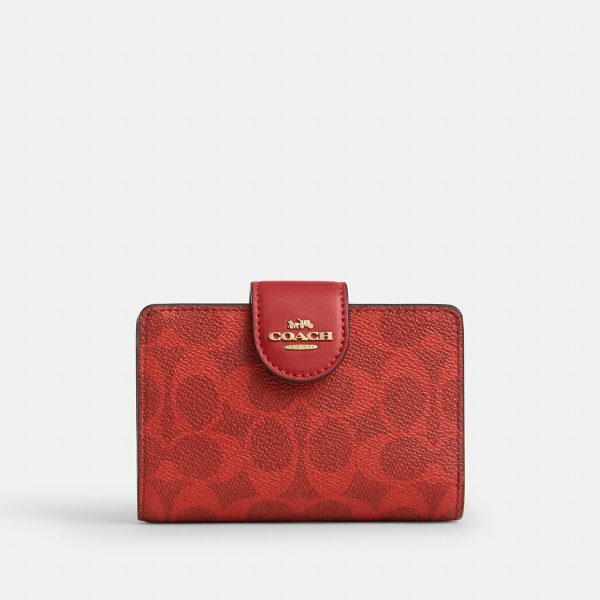 Coach Medium Corner Zip Wallet In Signature Canvas - Preorder