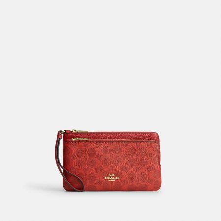 Coach Double Zip Wallet In Signature Canvas - Preorder