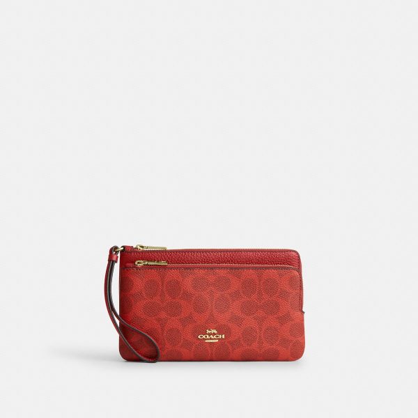 Coach Double Zip Wallet In Signature Canvas - Preorder