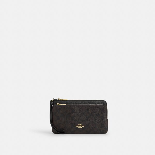 Coach Double Zip Wallet In Signature Canvas - Preorder