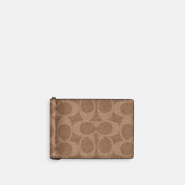 Coach Slim Money Clip Billfold Wallet In Signature Canvas - Preorder