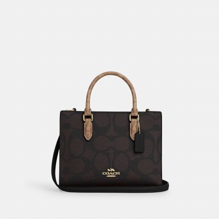 Coach Maggie Small Tote Bag In Blocked Signature Canvas - Preorder