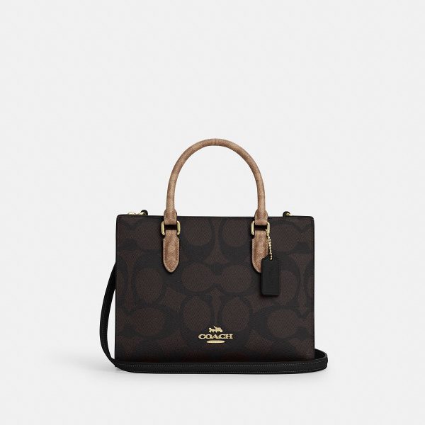 Coach Maggie Small Tote Bag In Blocked Signature Canvas - Preorder