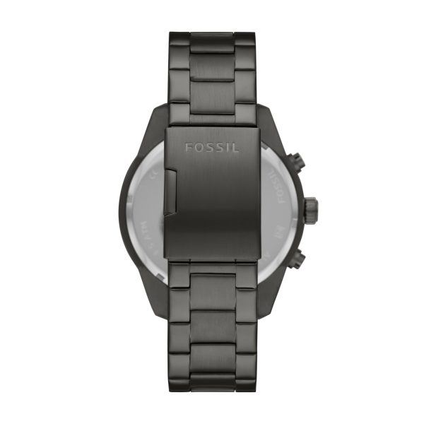 Fossil Brox BQ2533 smoke stainless steel bracelet and clasp, rear view