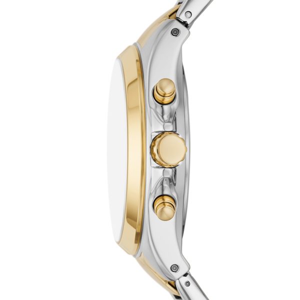 Fossil Modern Courier BQ3849 two-tone watch, side profile