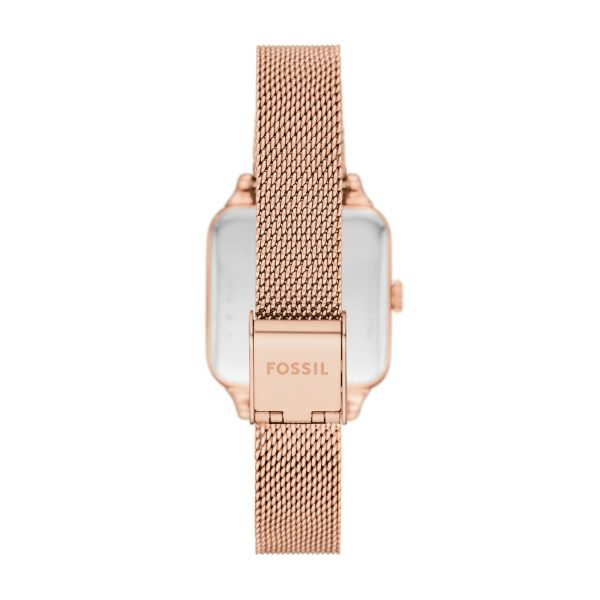 Fossil Colleen BQ3971 rose gold-tone mesh bracelet and sliding closure