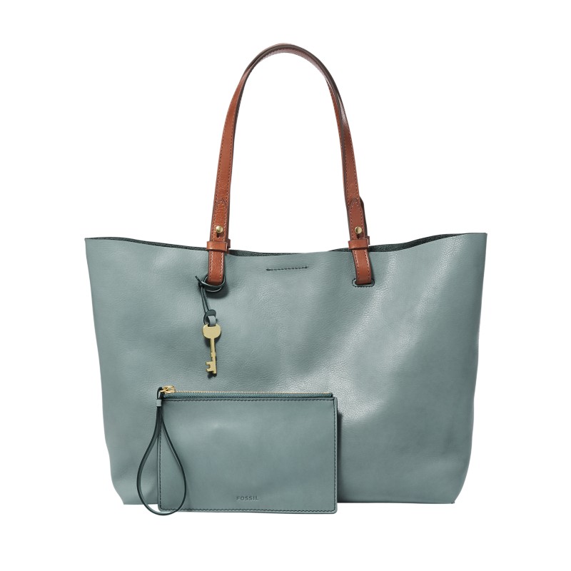 Fossil Lina Leather Shopper taupe stone large structured tote bag 2026