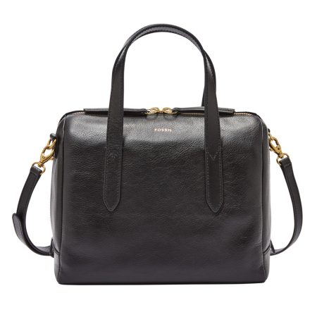 Fossil Sydney Satchel Black front view