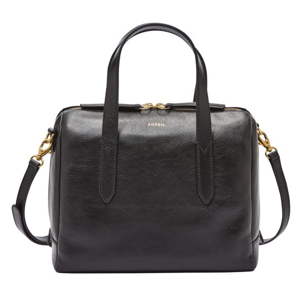 Fossil Sydney Satchel Black front view