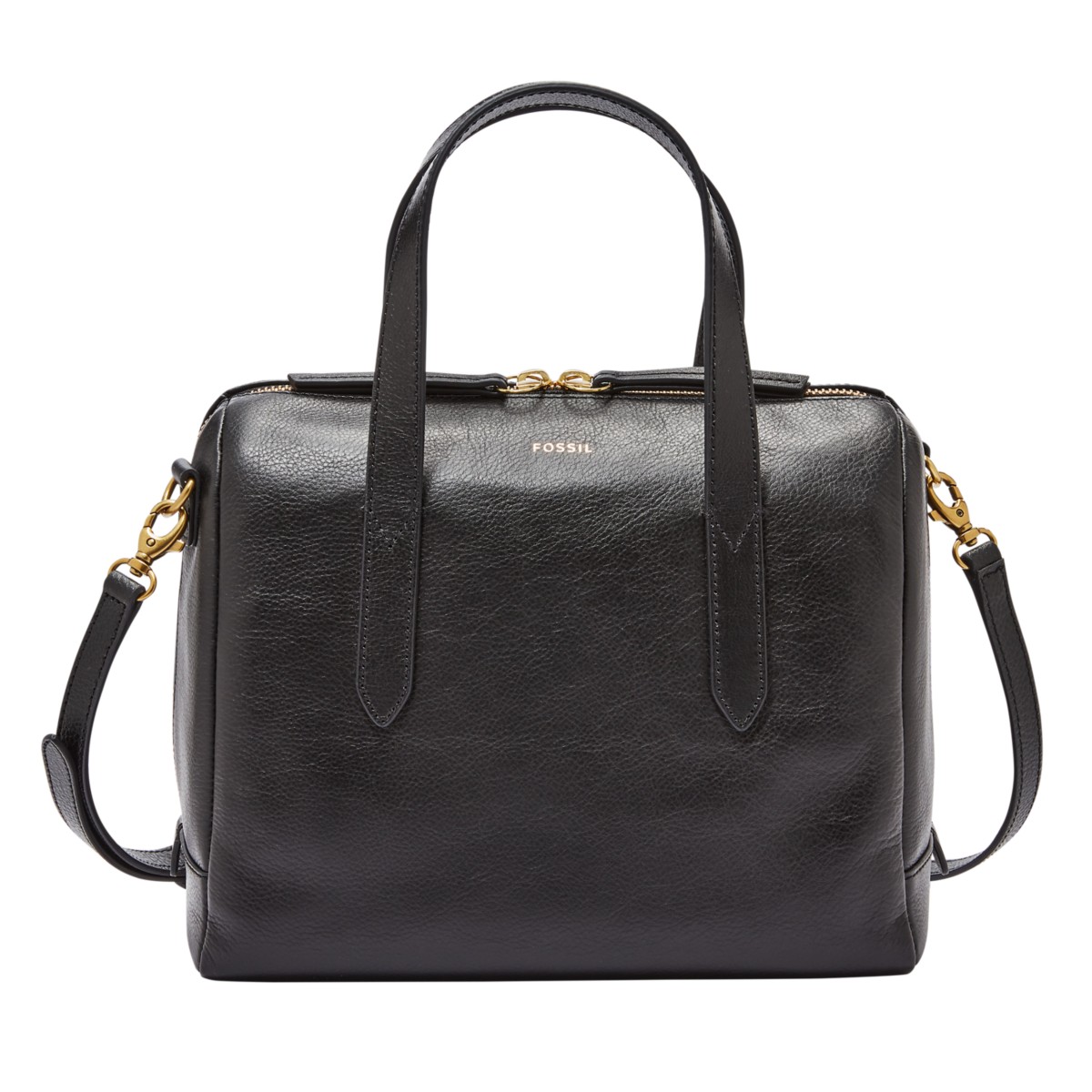 Fossil Sydney Satchel Black front view