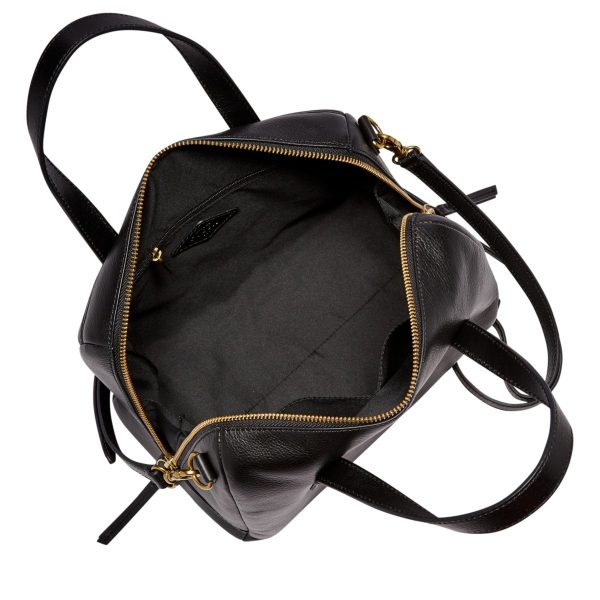 Fossil Sydney Satchel Black interior view