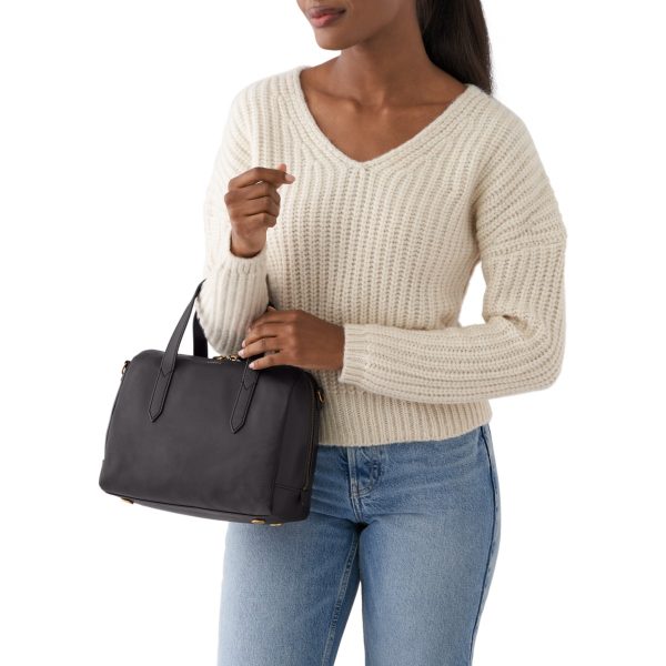 Fossil Sydney Satchel Black on model