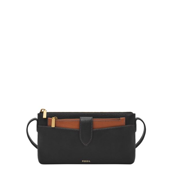 Fossil Sofia 2-in-1 Crossbody in Black and Brown, front view