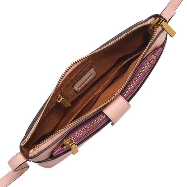 Fossil Sofia 2-in-1 Crossbody in Pink, interior view