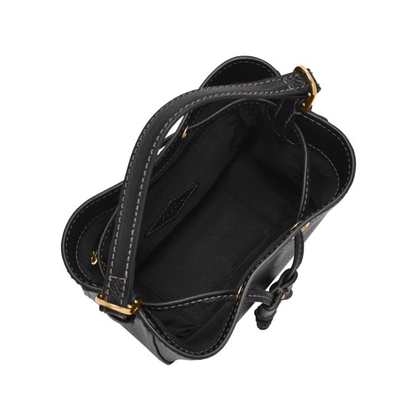 Fossil Tessa Small Bucket Bag Black interior