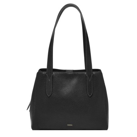 Fossil Jayne SHB3310001 Black leather carryall, front view