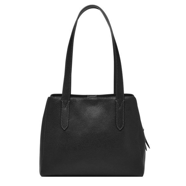 Fossil Jayne SHB3310001 Black leather carryall, rear view