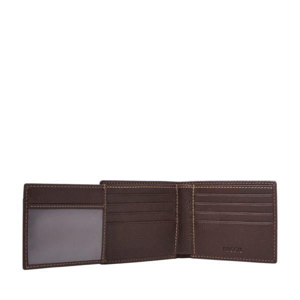 Fossil Enric Dark Brown leather wallet interior