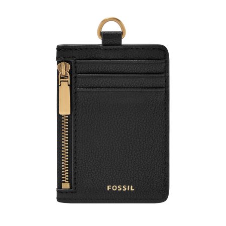 Fossil Sofia Lanyard in Black, front card-slot view