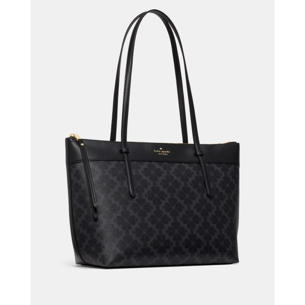 Kate Spade All Day Spade Flower Tote Bag Black angled view
