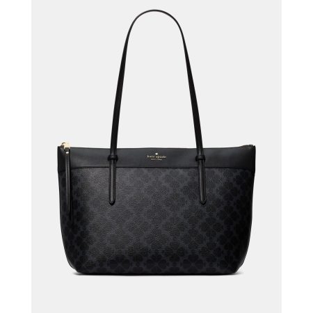 Kate Spade All Day Spade Flower Tote Bag Black front view