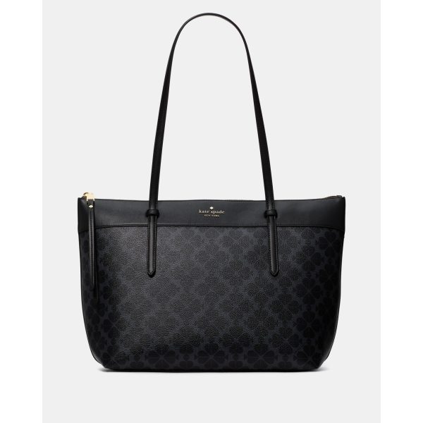 Kate Spade All Day Spade Flower Tote Bag Black front view