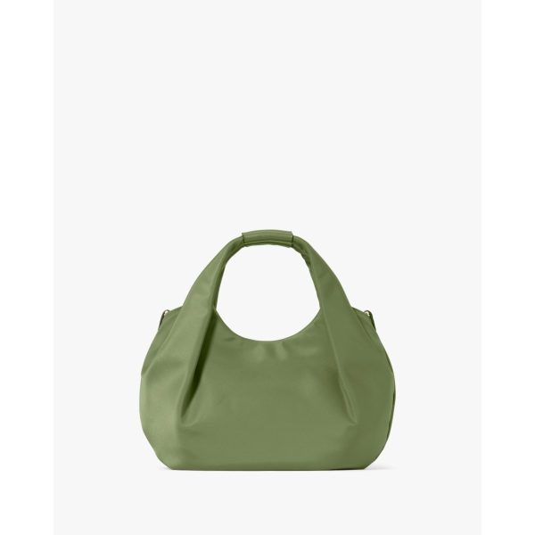 Kate Spade Carter Nylon Small Pleated Crossbody Cedar Stand back view