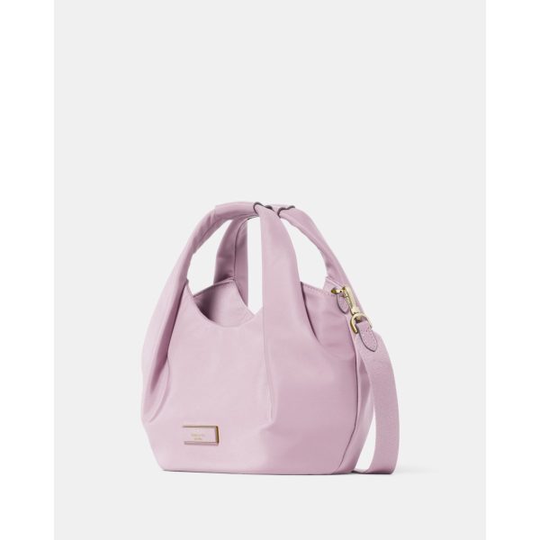 Kate Spade Carter Nylon Small Pleated Crossbody Lavender Smoke angled view