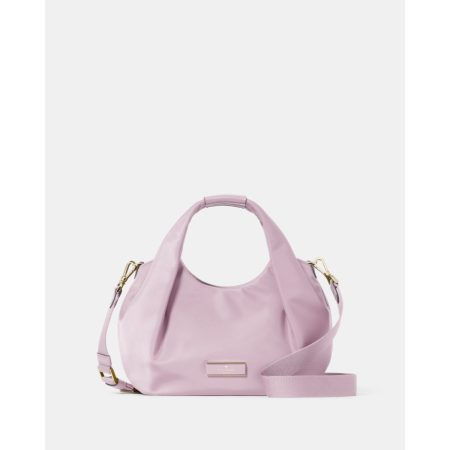 Kate Spade Carter Nylon Small Pleated Crossbody Lavender Smoke front view