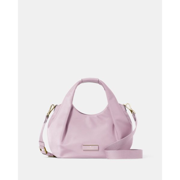 Kate Spade Carter Nylon Small Pleated Crossbody Lavender Smoke front view