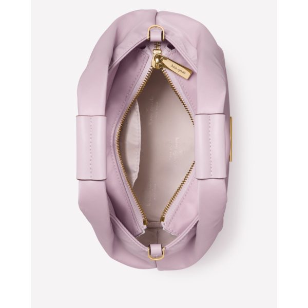 Kate Spade Carter Nylon Small Pleated Crossbody Lavender Smoke interior view