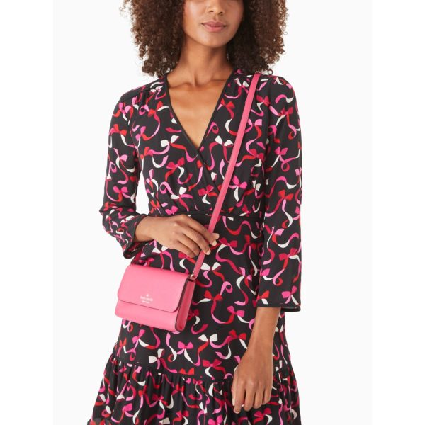 Kate Spade Brynn Small Flap Crossbody in Pink Ruby