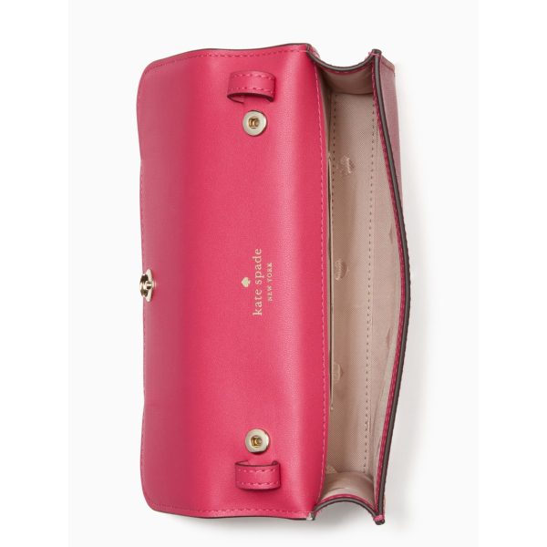 Kate Spade Brynn Small Flap Crossbody in Pink Ruby