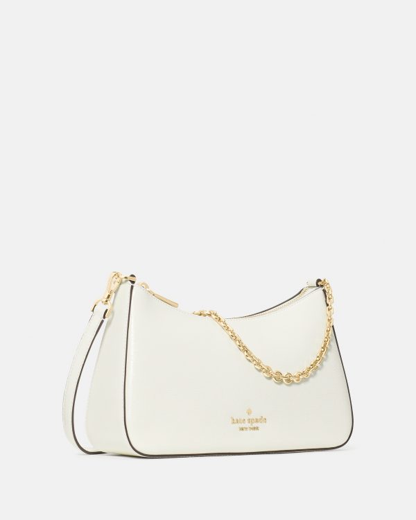 Kate Spade Margot KN249VKS Meringue shoulder bag, angled view with both straps