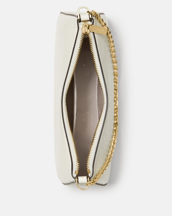 Kate Spade Margot KN249VKS Meringue shoulder bag, zipper and interior view