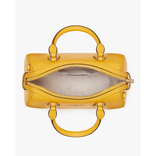 Kate Spade Madison Saffiano Leather Small Duffle Crossbody Daffodil interior view