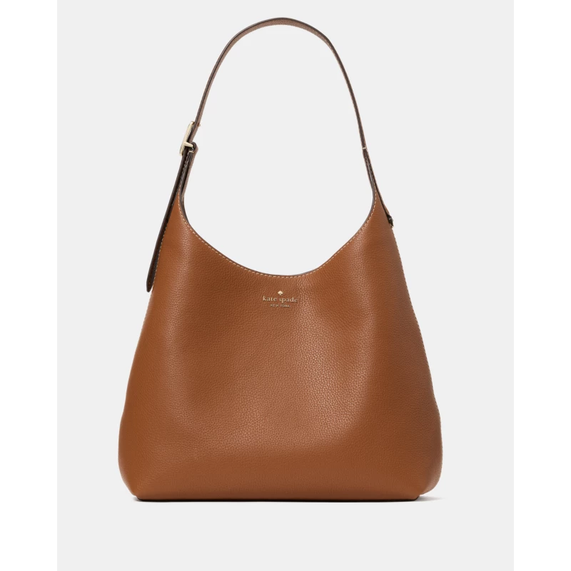 Kate Spade Outlet Tessa Tote Bag With Charm KO464 Black smooth leather gold hardware