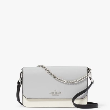 Kate Spade Madison Willow Mini Flap Crossbody Platinum Grey Multi - Preorder