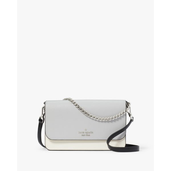 Kate Spade Madison Willow Mini Flap Crossbody in Platinum Grey Multi - Preorder