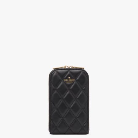 Kate Spade Carey Quilted North South Phone Crossbody Black - Preorder