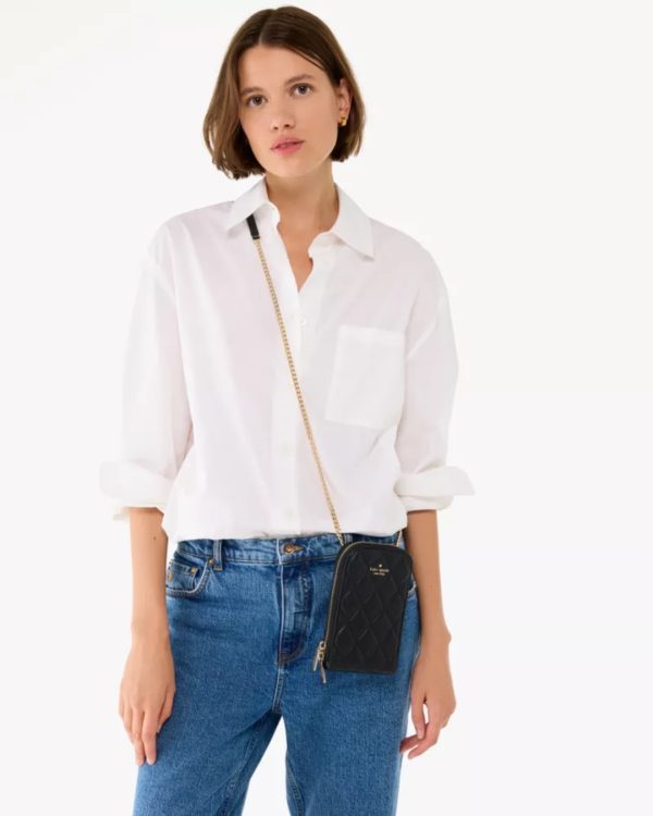 Kate Spade Carey Quilted North South Phone Crossbody Black - Preorder