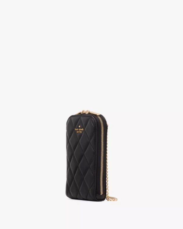 Kate Spade Carey Quilted North South Phone Crossbody Black - Preorder