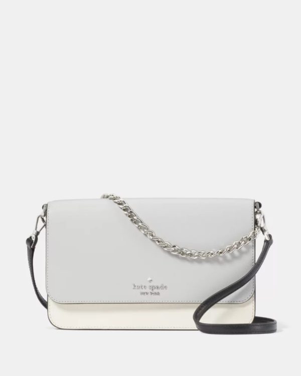 Kate Spade Madison Willow Convertible Crossbody Platinum Grey Multi - Preorder