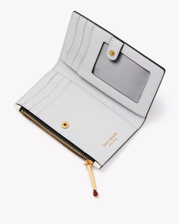Kate Spade Morgan Matchbox Embossed Small Slim Bifold Wallet Parchment Multi - Preorder