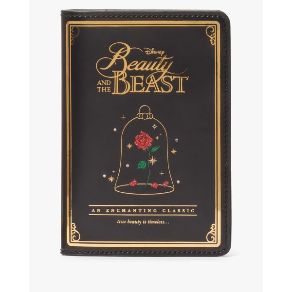 Kate Spade Disney X Kate Spade New York Beauty And The Beast Passport Holder in Black Multi - Preorder