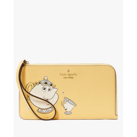 Kate Spade Disney X Kate Spade New York Beauty And The Beast Medium L-zip Wristlet in Daybreak Multi - Preorder
